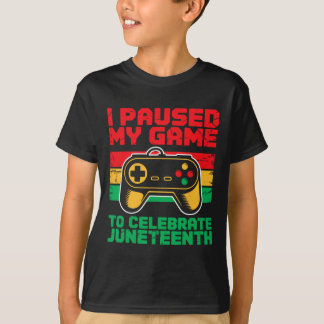 Camiseta Eu Pausar Meu Jogo Para Celebrar Juneteenth Menino