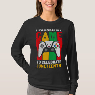 Camiseta Eu Pausei Meu Jogo Para Comemorar Junteeth Black F