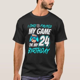 Camiseta Eu Pauso Meu Jogo 24º Jogador de Aniversário