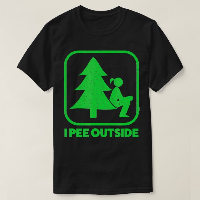 Camiseta Eu Peço Fora Da Rapariga Assinando Acampamento Eng (Frente do Design)