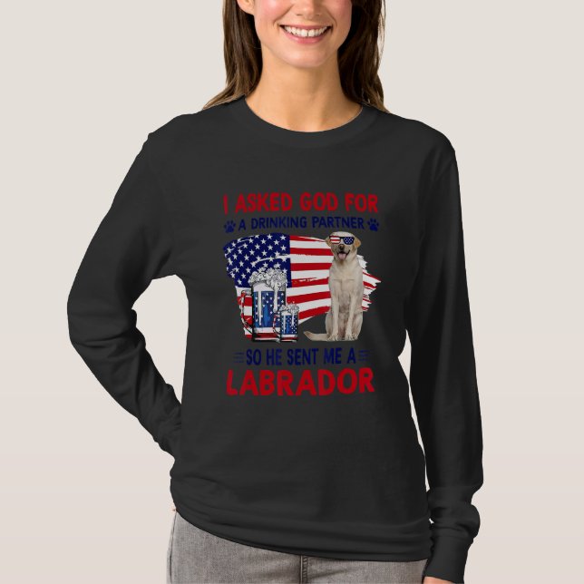 Camiseta Eu Pedi A Deus Um Parceiro Bebendo Para Ele Me Env (Frente)