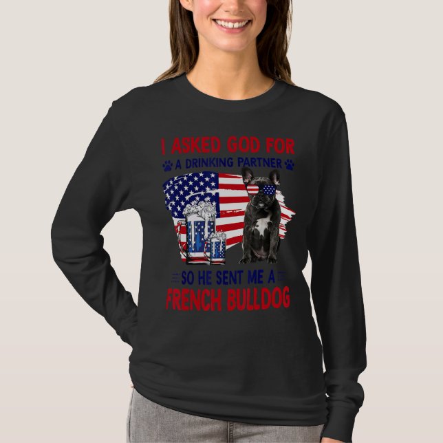 Camiseta Eu Pedi A Deus Um Parceiro Bebendo Para Ele Me Env (Frente)