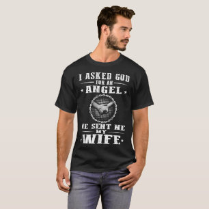Camiseta Eu pedi o deus um anjo que me enviou minha esposa