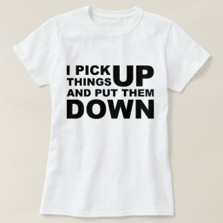 Camiseta Eu pegaro coisas e eu pnho-as trago