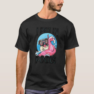 Camiseta Eu Peito Em Piscinas Cachorro Nadando Piadas Pisci