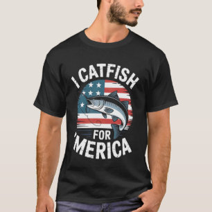 Camiseta Eu peixe-gato por 'Merica Peixe-gato Patriótico Pe