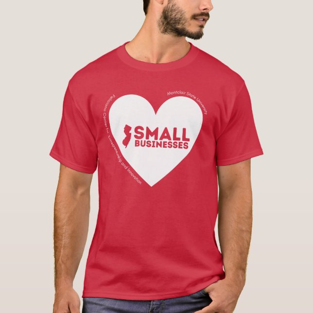 Camiseta Eu ❤️ Pequenas Empresas de NJ (Frente)