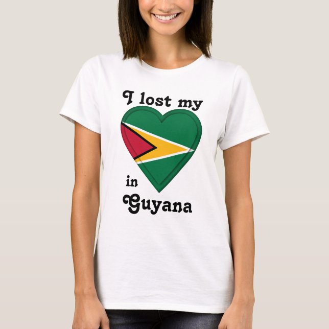 Camiseta Eu perdi meu coração em Guyana (Frente)