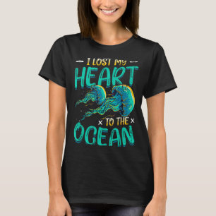 Camiseta Eu perdi meu coração para as águas-vivas do oceano
