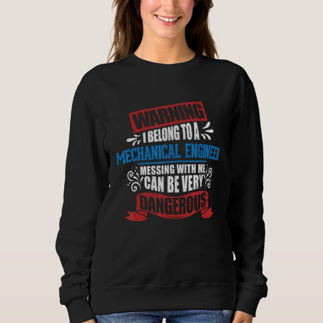 Camiseta Eu Pertenço A Uma Parte Mecânica De Aviso De Engen (Frente)