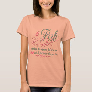 Camiseta Eu pesco como uma garota pescando