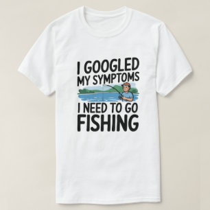 Camiseta Eu Pesquisei Meus Sintomas Que Preciso Ir Pescar