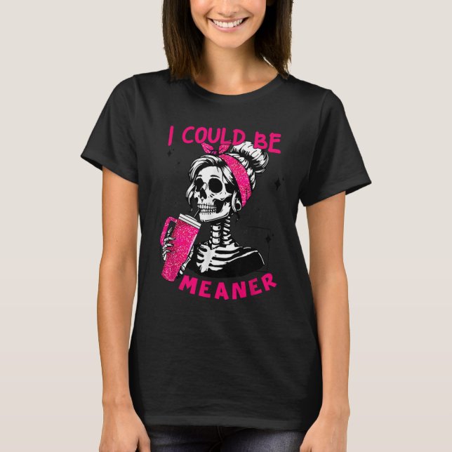 Camiseta Eu Poderia Ser Mais Malvado Esqueleto Engraçado _1 (Frente)