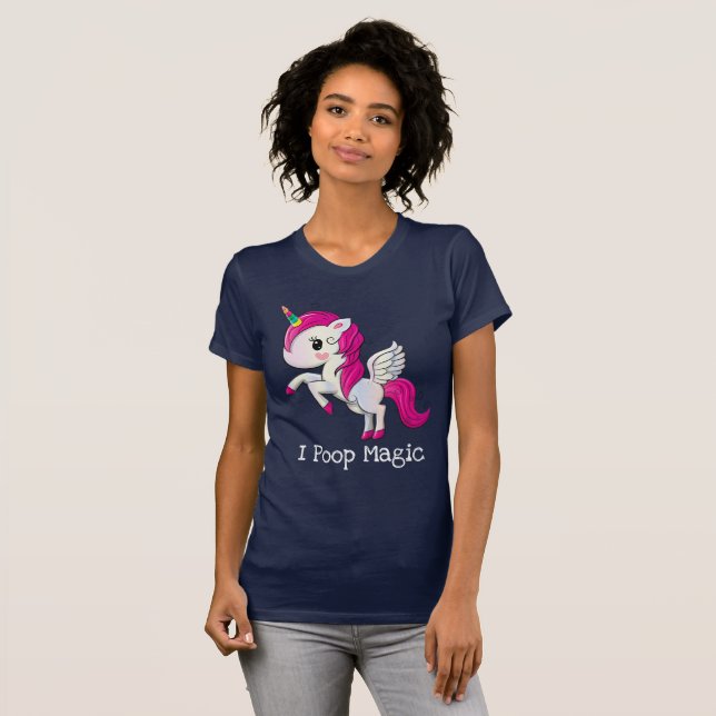 Camiseta Eu Poop Magic Funny Unicorn Dizendo (Frente Completa)