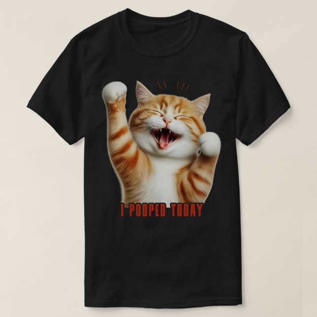 Camiseta Eu Pooptei Hoje Gato Engraçado (Frente do Design)