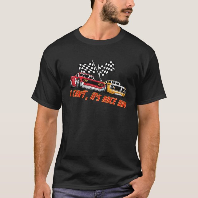 Camiseta Eu posso é Race Day Retro Classic Car Racing Gra (Frente)