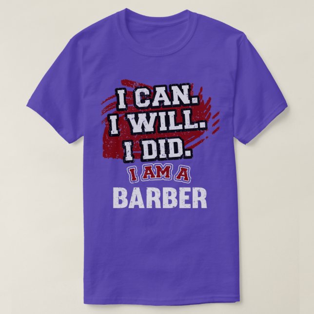 Camiseta Eu posso fazer, eu sou um Barber Engraçado (Frente do Design)