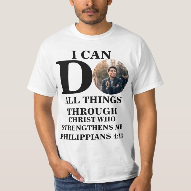 Camiseta Eu posso fazer todas as coisas Bíblia cristã (Frente)