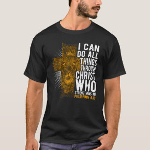 Camiseta Eu Posso Fazer Tudo Através Da Bíblia Cristo Verso