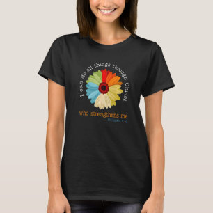 Camiseta Eu Posso Fazer Tudo Através Da Margarida Cristã Cr