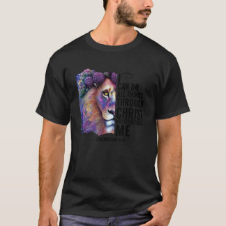 Camiseta Eu Posso Fazer Tudo Através De Cristos De Leão De