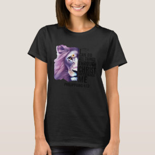 Camiseta Eu Posso Fazer Tudo Através De Cristos De Leão De
