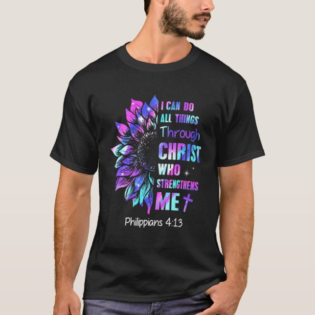 Camiseta Eu Posso Fazer Tudo Através Do Cristo Fortalecer S (Frente)