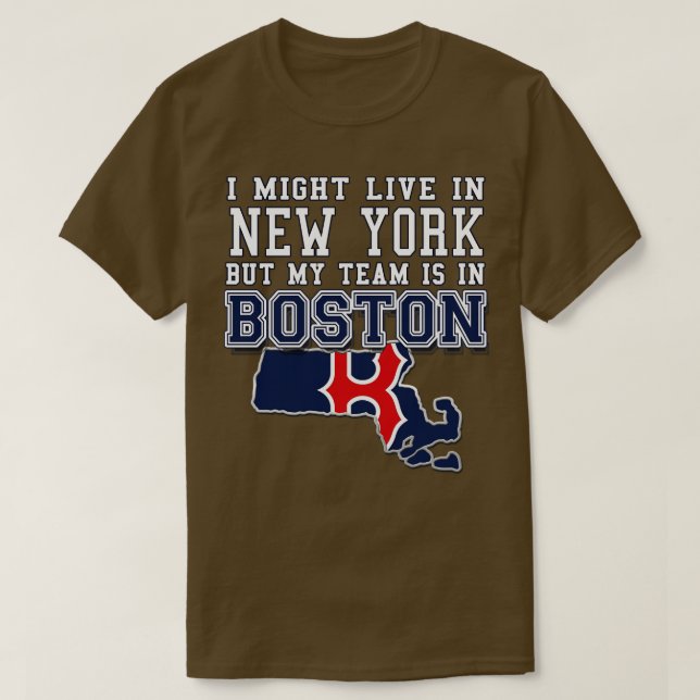 Camiseta Eu posso morar em Nova York, mas minha equipe está (Frente do Design)