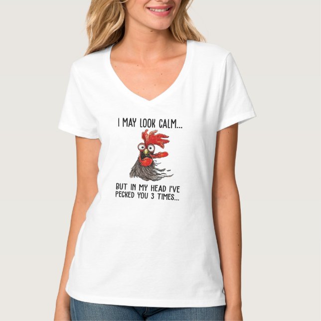 Camiseta Eu posso parecer calma, mas minha cabeça eu te dei (Frente)