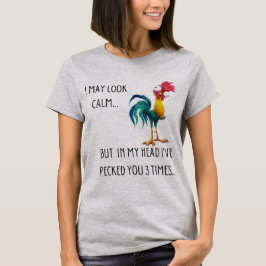 Camiseta Eu Posso Parecer Calmo Animais Engraçados Rooster