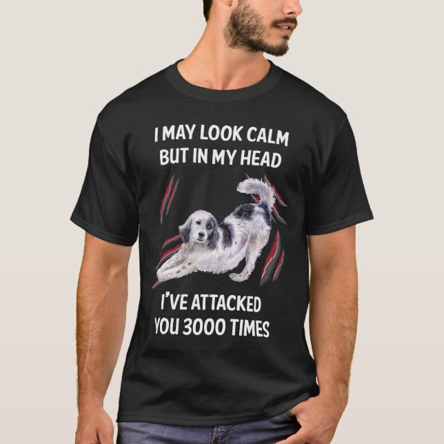 Camiseta Eu Posso Parecer Calmo Setter Inglês 01 (Frente)