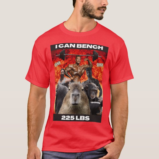 Camiseta Eu Posso Prensar 225 Libras engraçado (Frente)