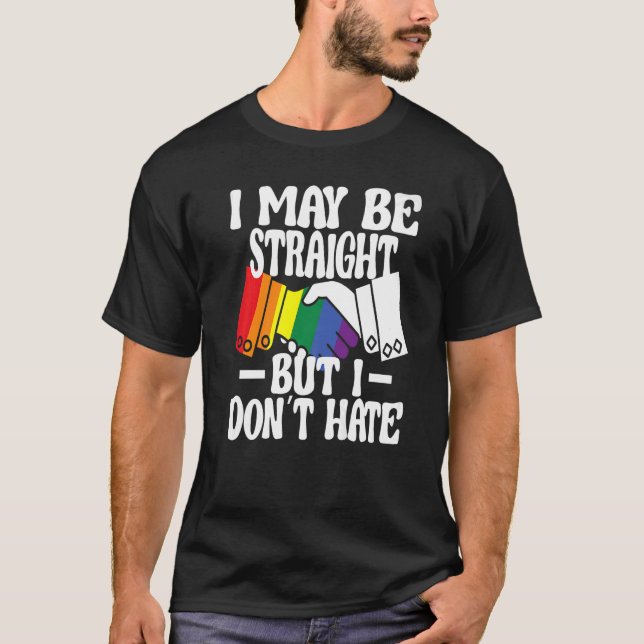 Camiseta Eu posso ser hetero, mas não odeio, chuva de mão (Frente)