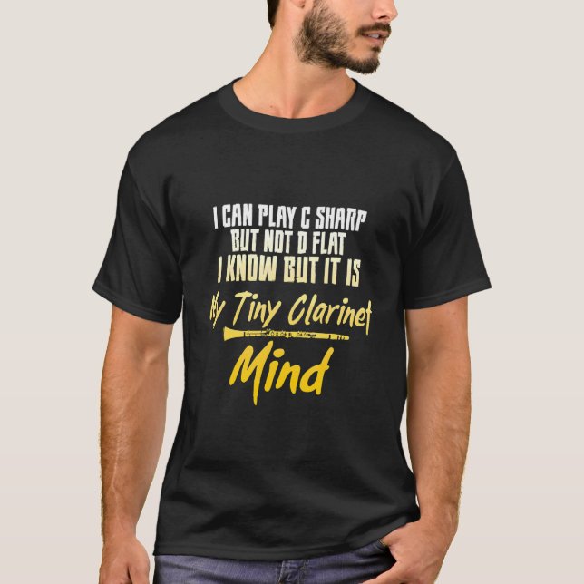 Camiseta Eu Posso Tocar C Sharp Mas Não D Flat Clarinet Sar (Frente)