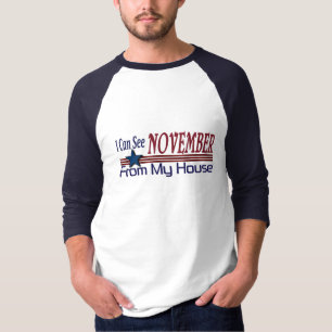 Camiseta Eu posso ver novembro de minha casa engraçada