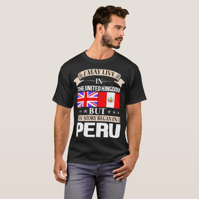 Camiseta Eu posso viver na história BRITÂNICA comecei em (Frente Completa)