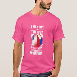 Camiseta Eu Posso Viver Nos Estados Unidos Mas Minha Histór