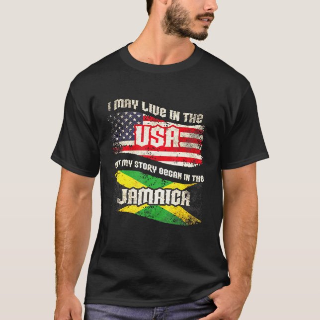 Camiseta Eu Posso Viver Nos EUA Mas Minha História Começou  (Frente)