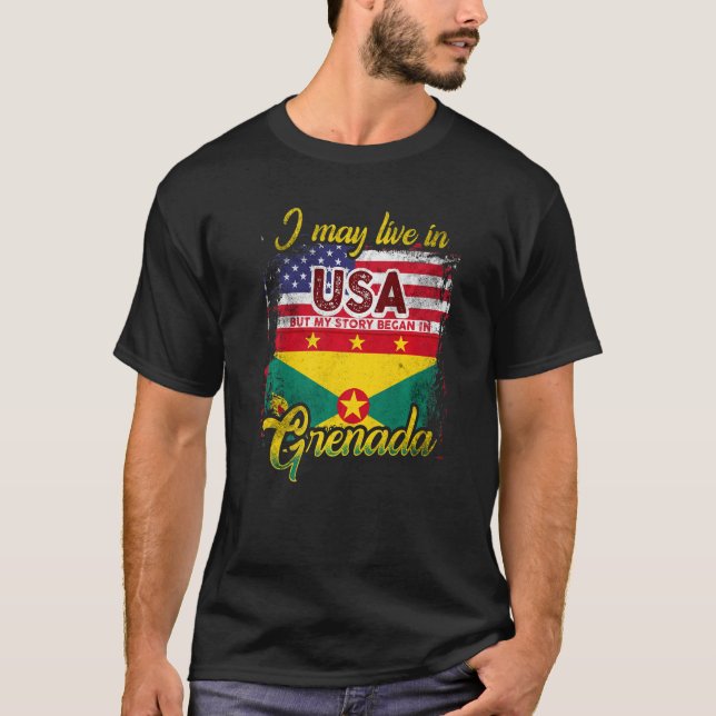 Camiseta Eu Posso Viver Nos Eua Mas Minha História Começou  (Frente)