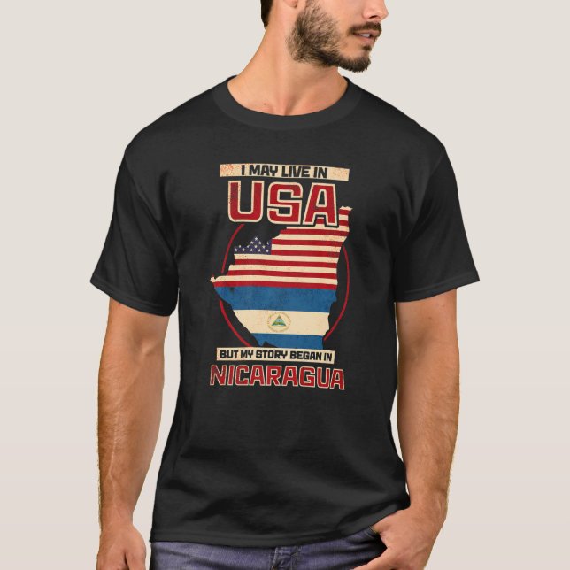 Camiseta Eu Posso Viver Nos Eua Mas Minha História Começou  (Frente)