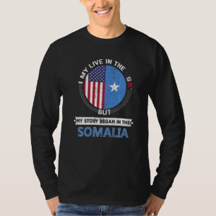Camiseta Eu posso viver nos EUA, mas minha história começou