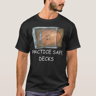 Camiseta Eu Pratico Decks Seguros Piada de Jogo de Cartas d