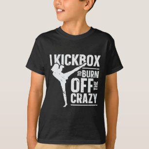 Camiseta Eu Pratico Kickbox Para Queimar a Loucura Garota M