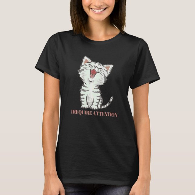 Camiseta Eu preciso de atenção Estilo retrógrado Estilo Vin (Frente)