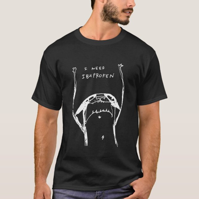 Camiseta Eu Preciso de Ibuprofeno Meme de Gato Engraçado (Frente)