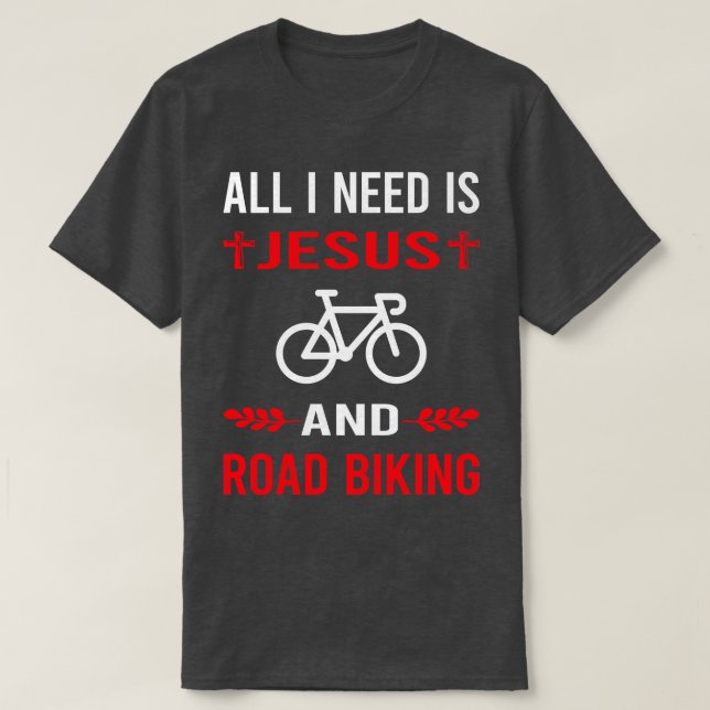 Camiseta Eu Preciso De Jesus E Bicicleta Rodoviária (Frente do Design)
