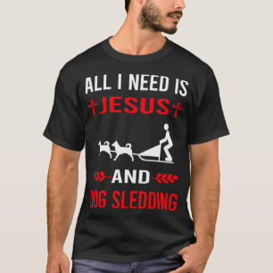 Camiseta Eu Preciso De Jesus E Cachorro Sleding Sled