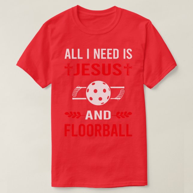 Camiseta Eu Preciso De Jesus E Floorball (Frente do Design)