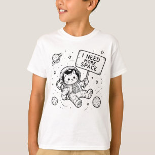 Camiseta Eu Preciso de Mais Espaço Gato Astronauta Engraçad