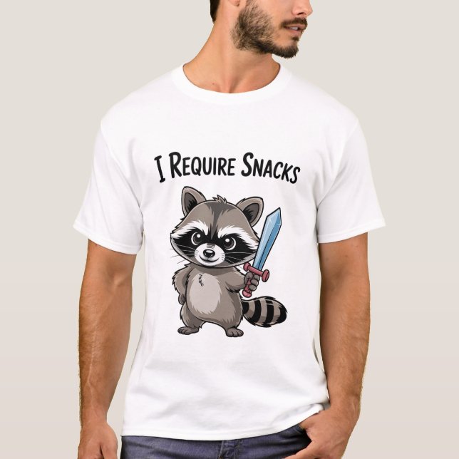 Camiseta Eu Preciso De Snack Raccoon (Frente)